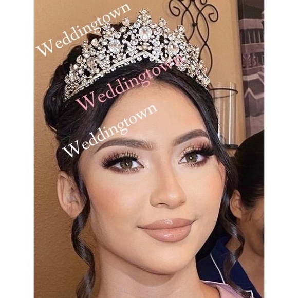 Bridal crown tiara diamonds queen pageant bride - Picture 3 of 9